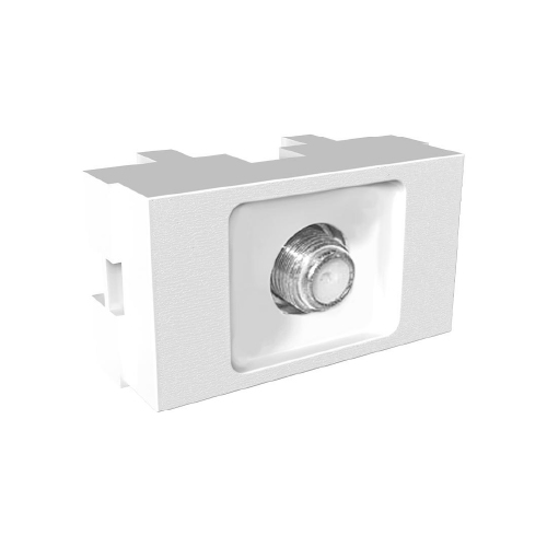 Toma tv con acople roscado pin fino blanco